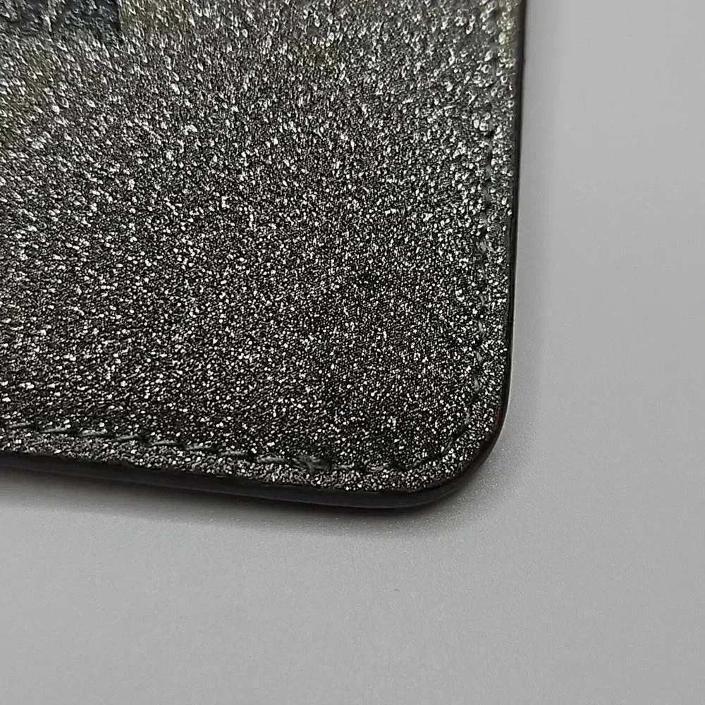 Balenciaga Silver Glitter Zippy Pouch with Key Ring, dust bag included